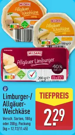 Aldi Nord MILSANI Limburger-/ Allgäuer Weichkäse Angebot