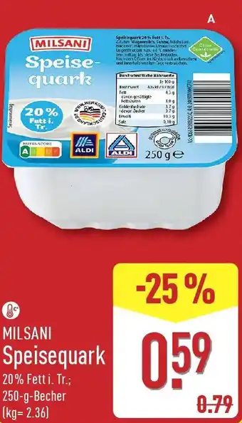 Aldi Nord MILSANI Speisequark Angebot