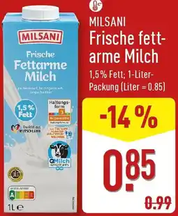 Aldi Nord MILSANI Frische Fettarme Milch Angebot
