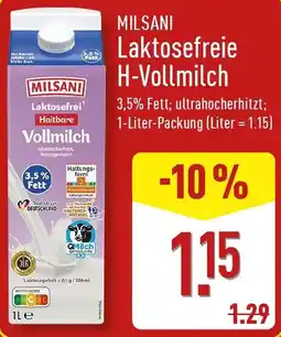 Aldi Nord MILSANI Laktosefreie H-Vollmilch Angebot