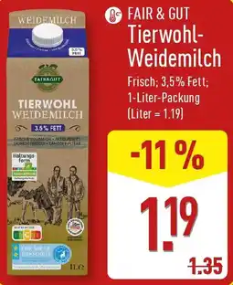 Aldi Nord FAIR & GUT Tierwohl- Weidemilch Angebot