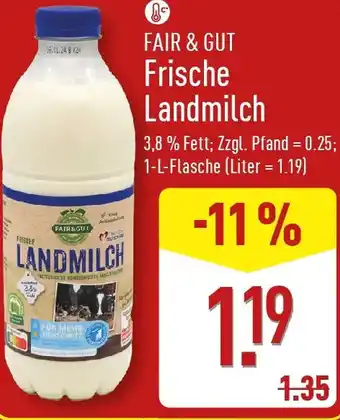 Aldi Nord FAIR&GUT Frische Landmilch Angebot