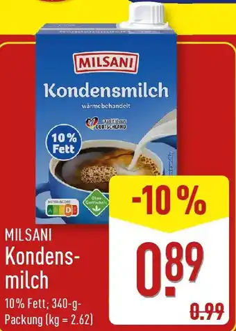 Aldi Nord MILSANI Kondens- milch Angebot