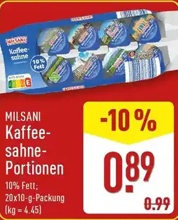 Aldi Nord MILSANI Kaffeesahne- Portionen Angebot