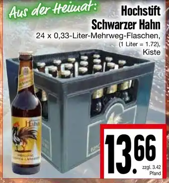 EDEKA Hahner Hochstift Schwarzer Hahn 24x0,33L Angebot