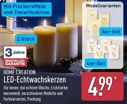 Aldi Nord HOME CREATION LED Echtwachskerzen Angebot
