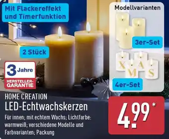 Aldi Nord HOME CREATION LED Echtwachskerzen Angebot