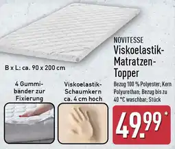 Aldi Nord NOVITESSE Viskoelastik- Matratzen Topper Angebot