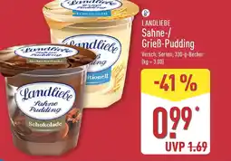 Aldi Nord LANDLIEBE Sahne-/ Grieß-Pudding Angebot