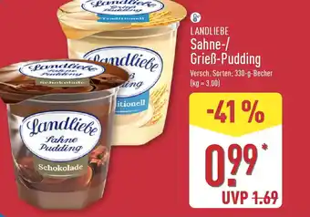 Aldi Nord LANDLIEBE Sahne-/ Grieß-Pudding Angebot