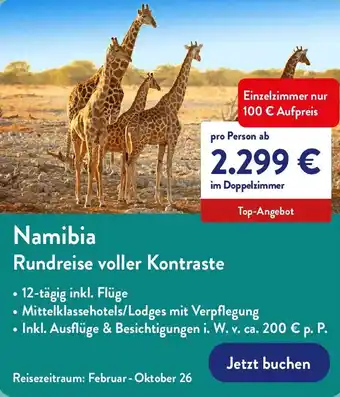 Aldi Nord Namibia Rundreise voller Kontraste Angebot