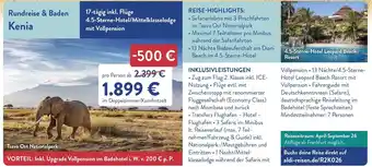 Aldi Nord Rundreise & Baden Kenia Angebot