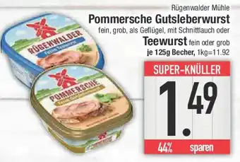 E-Center Rügenwalder Mühle Pommersche Gutsleberwurst oder Teewurst Angebot