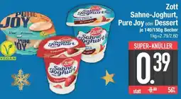 E-Center Zott Sahne-Joghurt, Pure Joy oder Dessert Angebot