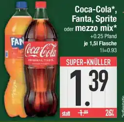 E-Center Coca-Cola, Fanta, Sprite oder mezzo mix Angebot
