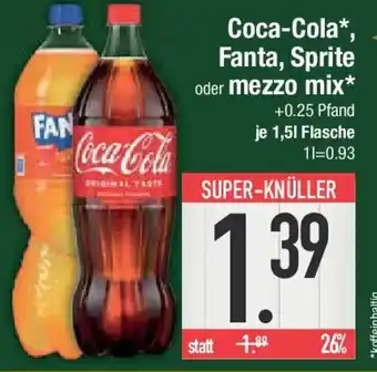 E-Center Coca-Cola, Fanta, Sprite oder mezzo mix Angebot