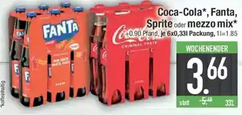 E-Center Coca-Cola, Fanta, Sprite oder mezzo mix Angebot