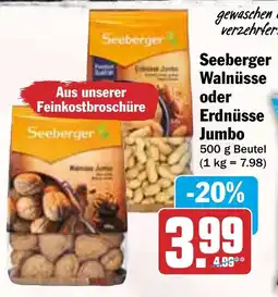 HIT Seeberger Walnüsse oder Erdnüsse Jumbo Angebot