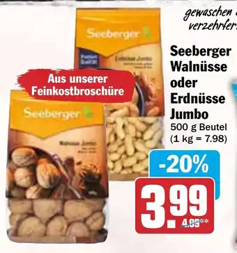 HIT Seeberger Walnüsse oder Erdnüsse Jumbo Angebot