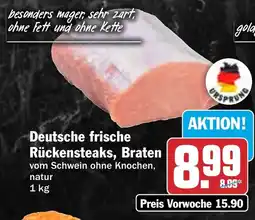 HIT Deutsche frische Rückensteaks, Braten Angebot
