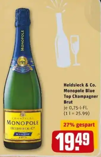 REWE PETZ Heidsieck & Co. Monopole Blue Top Champagner Brut 0,75L Angebot