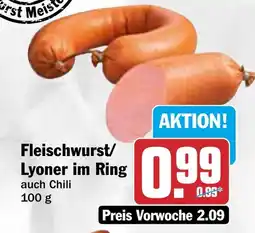 HIT Fleischwurst/ Lyoner im Ring Angebot