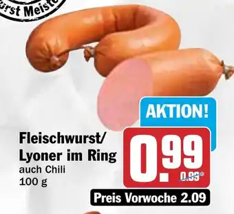 HIT Fleischwurst/ Lyoner im Ring Angebot