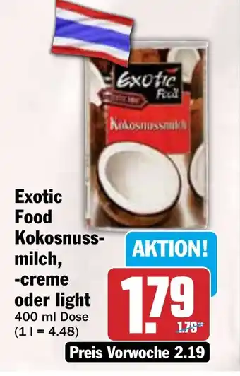 HIT Exotic Food Kokosnuss- milch, -creme oder light Angebot