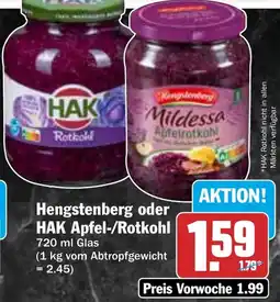 HIT Hengstenberg oder HAK Apfel-/Rotkohl Angebot