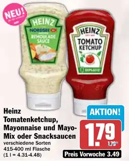 HIT Heinz Tomatenketchup, Mayonnaise und Mayo- Mix oder Snacksaucen Angebot