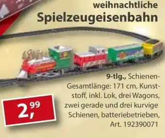 Sonderpreis Baumarkt weihnachtliche Spielzeugeisenbahn Angebot