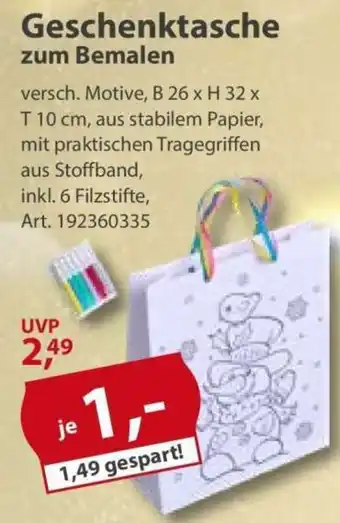 Sonderpreis Baumarkt Geschenktasche zum Bemalen Angebot