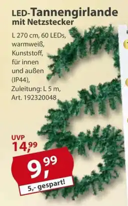 Sonderpreis Baumarkt LED-Tannengirlande mit Netzstecker Angebot