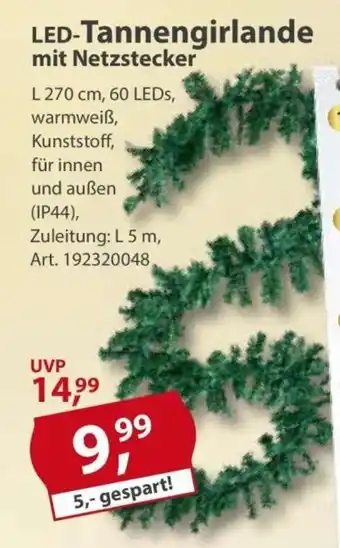Sonderpreis Baumarkt LED-Tannengirlande mit Netzstecker Angebot