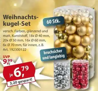Sonderpreis Baumarkt Weihnachtskugel-Set 60 Stk. Angebot