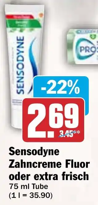 HIT Sensodyne Zahncreme Fluor oder extra frisch Angebot