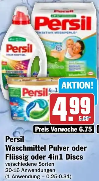 HIT Persil Waschmittel Pulver oder Flüssig oder 4in1 Discs Angebot