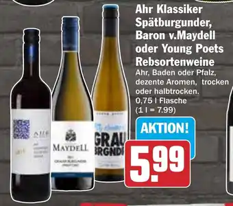 HIT Ahr Klassiker Spätburgunder, Baron v.Maydell oder Young Poets Rebsortenweine Angebot