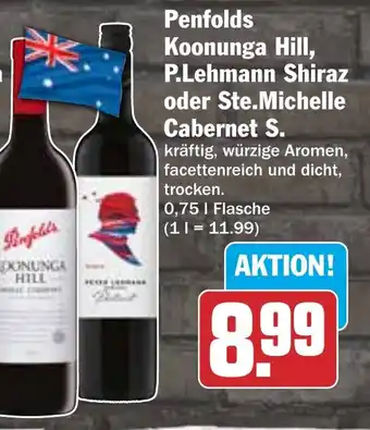 HIT Penfolds Koonunga Hill, P.Lehmann Shiraz oder Ste.Michelle Cabernet S. Angebot