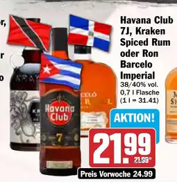 HIT Havana Club 7J, Kraken Spiced Rum oder Ron Barcelo Imperial Angebot