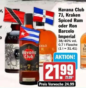 HIT Havana Club 7J, Kraken Spiced Rum oder Ron Barcelo Imperial Angebot