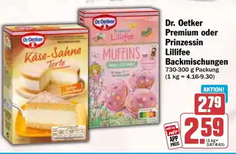 HIT Dr. Oetker Premium oder Prinzessin Lillifee Backmischungen Angebot