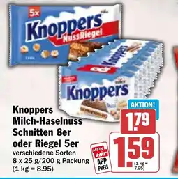 HIT Knoppers Milch-Haselnuss Schnitten 8er oder Riegel 5er Angebot