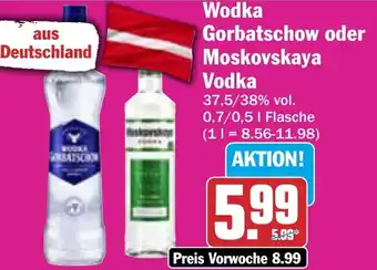 HIT Wodka Gorbatschow oder Moskovskaya Vodka Angebot