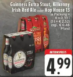 Edeka Guinness Extra Stout, Kilkenny Irish Red Ale oder Hop House 13 Angebot