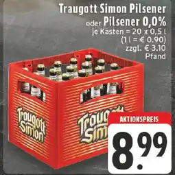 Edeka Traugott Simon Pilsener oder Pilsener 0,0% Angebot