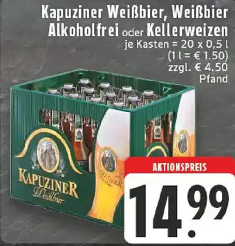 Edeka Kapuziner Weißbier, Weißbier Alkoholfrei oder Kellerweizen Angebot