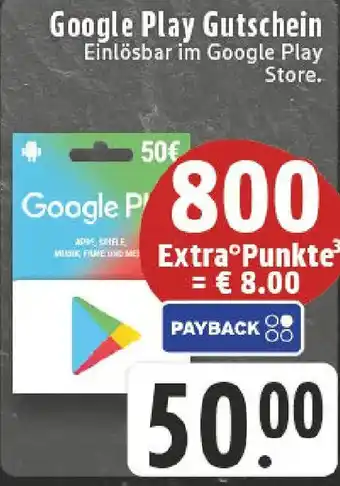 Edeka Google Play Gutschein Angebot