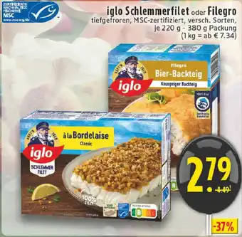 Edeka iglo Schlemmerfilet oder Filegro Angebot