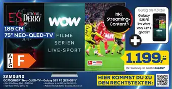 Euronics XXL SAMSUNG GQ75QN85F Neo-QLED-TV + Galaxy S25 FE (128 GB) Angebot
